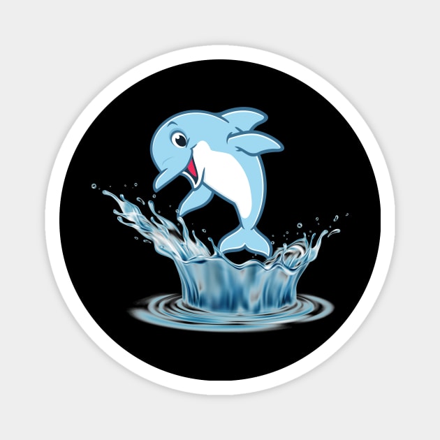 Dolphin dancing in water Magnet by Perfect Spot